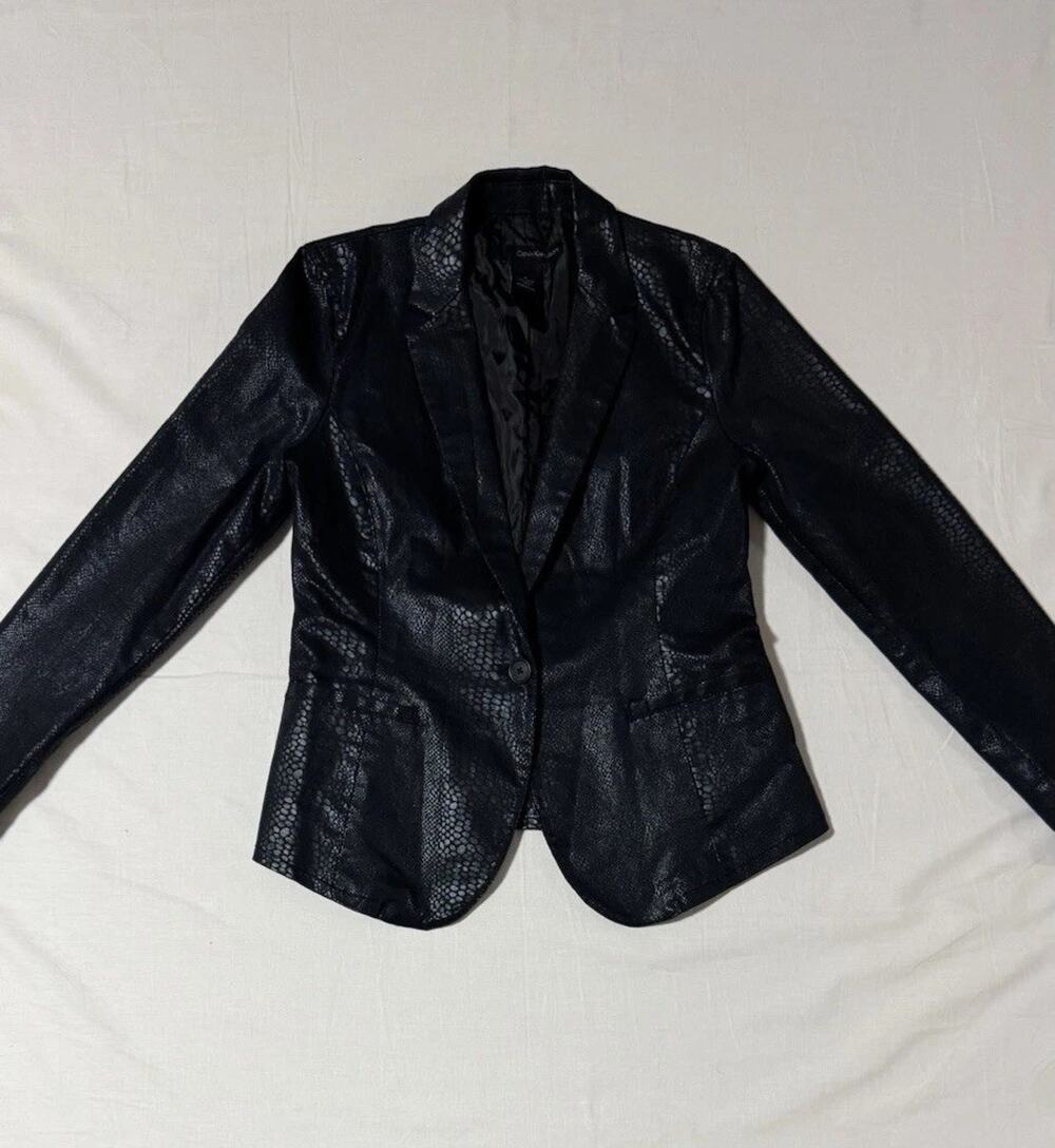 Calvin Klein Jeans - Blazer Black Snakeskin Pattern - Women’s Size M